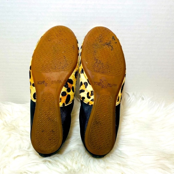 Yosi Samra Women's Brown Black Leopard Print Flat Loafers Slip-On Shoes Sz-10 - Picture 6 of 6